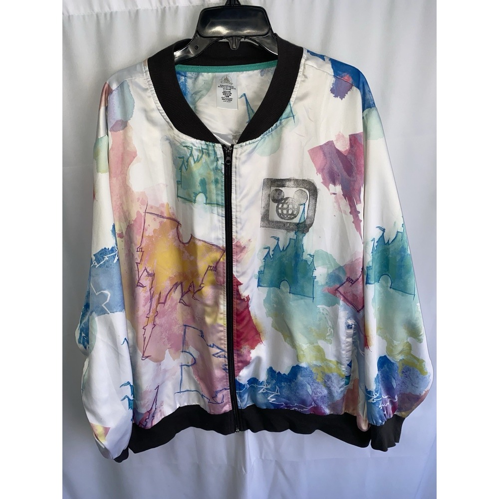 Disney‎ Parks Cinderella Castle Tie Dye Watercolor Jacket 3X